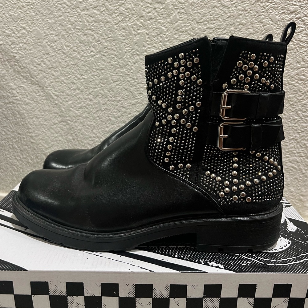 Studded Black Ankle Boots